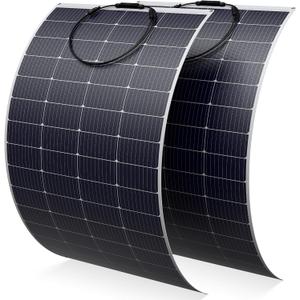Solarapex 2-Pack 200W Flexible Solar Panels,Fiberglass ETFE,IP68 Waterproof
Two 200W solar panels provide 400W total rated power with 270° flexibility for RV,boat,van and off-grid solar systems