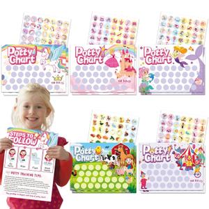 5 x 5 Fun Styles Potty Training Chart Unicorn Castle Reward Stickers 10 Mermaid Farm Poop Chart with 315 Clown Potty Training Stickers for Toilet Success Toddlers Boys Girls