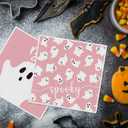 2 x Artoid Mode Pink Ghost Spooky Boo Halloween Kitchen Dish Cloths, 12x12 Inch Quick Dry Microfiber Dishcloths for Kitchen Premium Dish Rags Set of 2