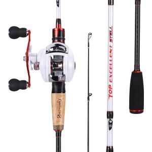 Sougayilang Baitcaster Combo, 2Pcs Fishing Rod and Reel Combo, Medium Heavy Fishing Pole with Baitcasting Reel Combo (5.9 FT-MH-Fast-Rod)