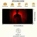 BlissYard Halloween Garage Door Cover 13x6Ft Red Skull Corridor Banner Creepy Skeleton in Hallway Horror Backdrop Scary Halloween Garage Poster for Outdoor Haunted House Yard Trick or Treat Party