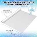 Kolldenn 2 Rolls Black Painted Dots Fabric Bulletin Board Paper Roll 4 x 12 ft Extra Large Non Woven Waterproof Roll Fade Resistant for DIY Craft Drawing Painting Classroom Decor, Dot Style