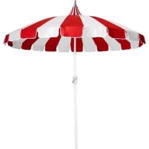 8Ft Patio Pagoda Umbrella, UV Protect Pool Umbrellas with Heavy Duty Pole, Outdoor Market Umbrella for Holiday Garden Backyard (Red)