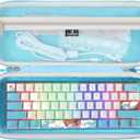 Tourmate Hard Storage Case for 60% Snpurdiri/DIERYA/Owpkeenthy/MageGee/TMKB/Camiysn 60% Percent Keyboard - Travel Box for RK Royal KLUDGE/CORBOBO WK61 Mechanical Keyboard(Only Box) (Cyan)