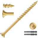 #9 x 3 Inch Deck Screws (790Pcs) 10lb. Exterior Wood Screws. Carbon Steel, Tan, Flat Head, Rust Resistant epoxy Coated, with T25 Star Bit