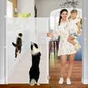 55 Inch Extra Tall Pet Gate Tall Retractable Baby Gate - No Jumping, Extends to 55" Wide Retractable Gate Outdoor Retractable Dog Gate Indoor Extra Tall Baby Gate Tall Pet Gates for Doorways, White ((55" Tall x 55" Wide), White)