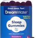 Dream Water Sleep Gummies; Melatonin Gummies with GABA & 5-HTP; Sleep Aids for Adults; Natural Flavors and Colors; Snoozeberry Flavor, 60 Count, BBD 08/2026