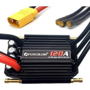 120A Waterproof Brushless ESC Electronic Speed Controller with 5.5V/5A BEC and XT90 4.0mm Banana Head Connector for Model Ship RC Boat