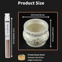 Ceramic Incense Burner Pot, Small Incense Bowl with Sticks and Brass Stand, Decorative Lotus Incense Holder Censer for Meditation Praying Buddha 4 Inch