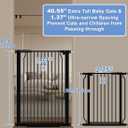 Extra Tall Baby Gate, 40.55" Tall, Fits 40.6"-54.7" Wide Openings, Pressure Mounted Walk-Through Dog Gate, 1.37" Narrow Bar Spacing, Auto Close, Black