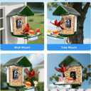 Bird Feeder with Camera Solar Powered - Smart Bird Feeder Camera 2K HD Live Stream, 5MP Photos, AI Identification for Backyard, 2.4Lb Large Capacity, Gifts for Mom Dad, Green White