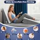 12 inch Bed Wedge Pillow for Adults Seniors, Cooling Memory Foam Incline Pillow for Sleeping, Reading & Resting, Back Support and Leg Elevation, Ideal for Couch, Bedroom & Living Room, 24*24*12inch