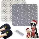 2PC Puppy Pee Pads with Pheromones, Washable Puppy Training Pads for Dogs Reusable Puppy Potty Pads for Dogs and Cats(with Pet Hair Removal Gloves)