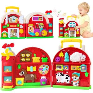 Toddler Toys for 1-2 Year Old Boys & Girls, Farm Barn Montessori Busy Board, Early Educational Toy for Kids 1-3, Motor Skills Developmental Toy for 12-18 Month, Christmas Birthday Gift for Aged 1+
