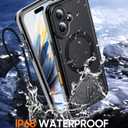 Temdan Magnetic for iPhone 16 Case Waterproof, [Built-in Ring Invisible Stand & Screen Protector][IP68 Underwater][Dropproof][Dustproof][Real 360] Shockproof Protective Phone Case 6.1''-Grey