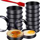 16Packs English Muffin Rings Crumpet Rings NONSTICK -Stainless Steel Double Rolled Tart Rings 3.15 Inch & 4 Inch Round Metal Baking Cooking Pastry Ring Molds for cookies, pancakes, crumpets