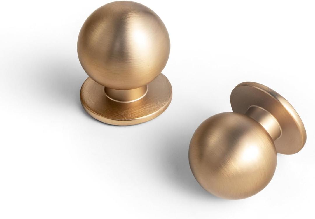 Goo-Ki 6 Pack Champagne Bronze Kitchen Cabinet Knobs,Modern Drawer Pulls,1 Inch Diameter Knob