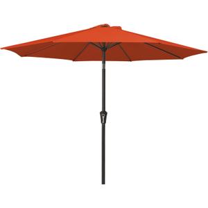 MEWAY 9ft Patio Umbrella Outdoor Table Umbrellas with Push Button Tilt and Crank, Market Umbrella 8 Sturdy Ribs for Deck, Garden, Pool and Backyard, Orange