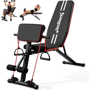 Adjustable Weight Bench, Foldable Workout Bench Press, Weight Benches for Home Gym, Workout Equipment for Full Body Exercise, 770LBS Standard