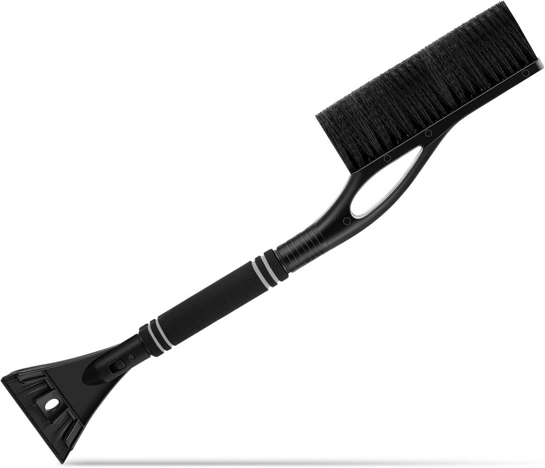 Baderke Snow Brush and Ice Scrapers for Car Windshield Detachable Window Snow Scrapers and Brush with Ergonomic Foam Grip Ice Removal Tool for Cars, Trucks, Suvs(Black)
