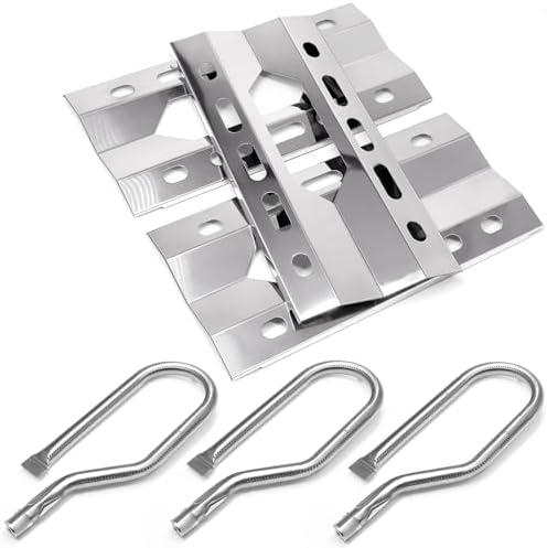 Hiorucet Grill Parts for Kirkland 720-0108, 720-0011, for Nexgrill 720-0011, 720-0047-U, 720-0047, 720-0021, 720-0021-LP Gas Grill, Stainless Steel Heat Plates, Burners for Costco Kirkland 720-0108
