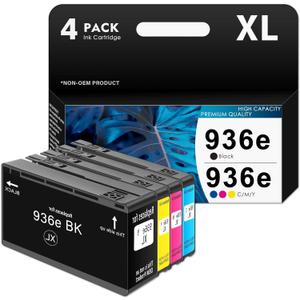 936e Ink Cartridges 936xl Black and Color Combo Pack Compatible Replacement for HP 936 Ink Cartridges for OfficeJet Pro 9110, 9130, 9120, 9730, 9720 Series (High Yield, Black Cyan Yellow Magenta)