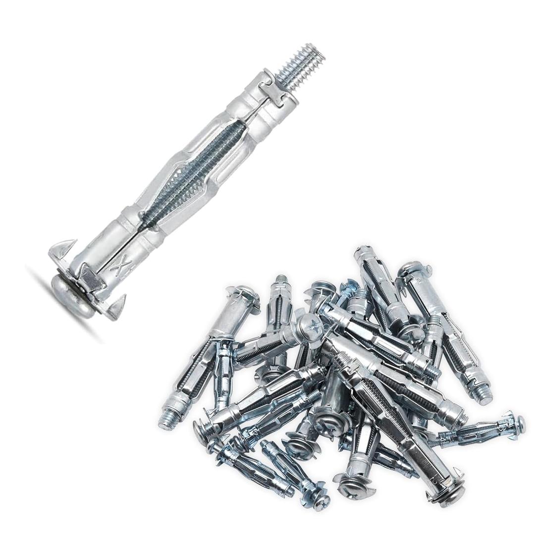 30 pcs Molly Bolts, Metal Drywall Anchors, Heavy Duty Zinc Plated Steel Molly Bolt (M4-32)
