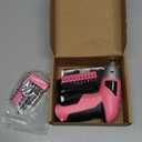 Hi-Spec Electric Screwdriver 27pc 3.6V Pink USB Small Power Screwdriver Set. Cordless & Rechargeable with Driver Bit Set