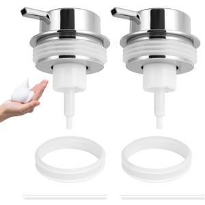 Foam Soap Dispenser Pump 2 Pack Head Replacement Spare Plastic Pump Bathroom Countertop