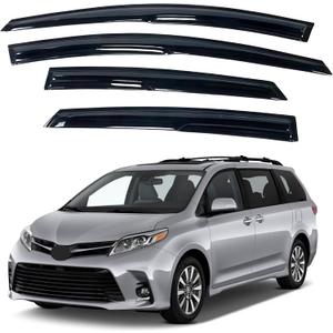 IG Window Visors Fit for 2011-2020 Toyota Sienna, Out-Channel Rain Guards Vent Wind Deflectors 4PC, Car Accessories for 11-20 Sienna