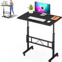 Klvied Small Standing Desk Adjustable Height for Sitting and Standing, Portable Laptop Table for Walking Pad (Black)