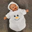 Baby Girl Boy Halloween Outfits Ghost Costumes Long Sleeve Hoodie Jumpsuit One Piece Romper Fall Winter Bodysuit (3-6 Months, Snowman)