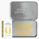 Reusable Under Eye Patches Eco-Friendly Wrinkle Patches with Tin Case | 100% Silicone Reusable Facial Patches | For Puffy Eyes, Dark Circles, Reducing Wrinkles (Gold)