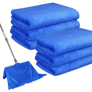 6 Pack Microfiber Cleaning Cloths Extra Large 30" x 20",XL Rags Washable Reusable Streak Free Lint Free Towels for Floor Mop,Glass,Windows,Kitchen,Bathroom,Office & Car Cleaning(Blue)