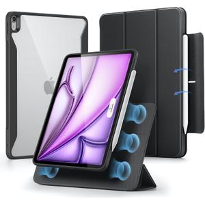 ESR for iPad Air 13 Inch Case M4/M3/M2 (2026/2025/2024) with Pencil Holder, Removable Magnetic Cover, Vertical Stand, Fully Supports Pencil Pro and Pencil(USB-C), Rebound 360 Series, Black