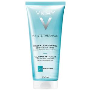 VICHY Puret Thermale Fresh Cleansing Gel, Formulated With Glycerin & Niacinamide, Gentle Gel Cleanser & Makeup Remover, Removes Impurities Without Overdrying, Safe For Sensitive Skin & Eyes (6.8 Fl Oz (Pack of 1))
