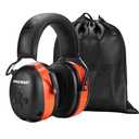 PROHEAR 037 Bluetooth 6.0 Hearing Protection Headphones with Rechargeable 1500mAh Battery, 30dB SNR Safety Noise Reduction Ear Muffs 120H Playtime for Mowing, Workshops, Snowblowing  Black