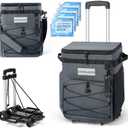 Odoland 48/72 Cans Soft Cooler with Wheels and Handle Collapsible Ice Chest Rolling Coolers on Wheels for Beach Camping Travel and Picnic