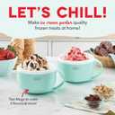 Dash My Mug Ice Cream Maker - Makes Single Serving of Gelato, Frozen Yogurt, Sorbet & More - Easy to Clean & Use - Aqua, 2 Bowls
