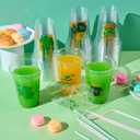 JOYIN 72 Pcs 16oz St. Patrick's Day Plastic Cups, Green Disposable Cups Bulk with 4 Styled Lucky Clover Cauldron Patterns for Saint Patrick Party Supplies, Irish Lucky Day Shamrock Party Decoration