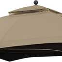 MASTERCANOPY Replacement Canopy Top for Lowe's Allen Roth 10x12 Gazebo #GF-12S004B-1 (Khaki Plaid,Riplock Material)