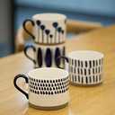 Koja 16 oz. Elegant Hand Painted Decorative Large Porcelain Ceramic Mug Set. 4 Decorative Mugs. Colorful Gift Pack. Impress & Entertain Family & Guests. Dishwasher Microwave Safe.