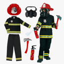Morph Firefighter Costume for Kids (2 Colors) - Boys Fireman & Fire Fighter Costume for Halloween, Medium