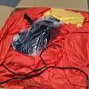 12 Ft Ht x 14 Ft L Giant Christmas Inflatables Santa Elf Ride Dinosaur Holding Candy Cane Christmas Blow Up Yard Decorations Built-in LEDs Christmas Decorations Outdoor Party Holiday Xmas Decor Lawn