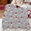 Christmas Throw Blanket Christmas Gnome Blanket Winter Holiday Snowflake Xmas Tree Throw Blankets Lightweight Soft Warm Cozy Bed Blanket for Couch Sofa 40x50 Inch, Grey