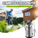 1.5 Gallon Stainless Steel Pump Sprayer with 20" All-Steel Wand & 4FT Reinforced Hose for Lawn Care, Weed Treatment & Pest Control, Includes Viton & EPDM Seals, Gloves