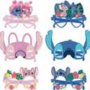 12Pcs Stitch Party Set, Party Decorative Glasses, Cosplay Decorative Glasses, Suitable for Witch Stitch Group Birthday Parties, Children's Birthday Party Gifts
