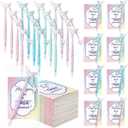 Gueevin 24 Set End of School Year Student Gifts Bulk for Kids Including 24 Pcs 4 Colors Mermaid Ballpoint Pens and 24 Notepads from Teacher Gift Classroom