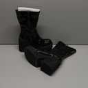 AMINUGAL Womens Wedge Heel Ankle Boots Platform Zipper Punk Motorcycle Booties Chunky Block High Heel Round Toe Fashion Work Combat Boots Mid Calf For Women (10, A-patent Black Prime)