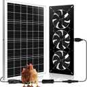 Solar Powered 3 Fan Kit, 25W Solar Exhaust Fans for Outdoor Greenhouse Chicken Coop Shed Pet House, IP67 Waterproof, High Velocity 3500RPM